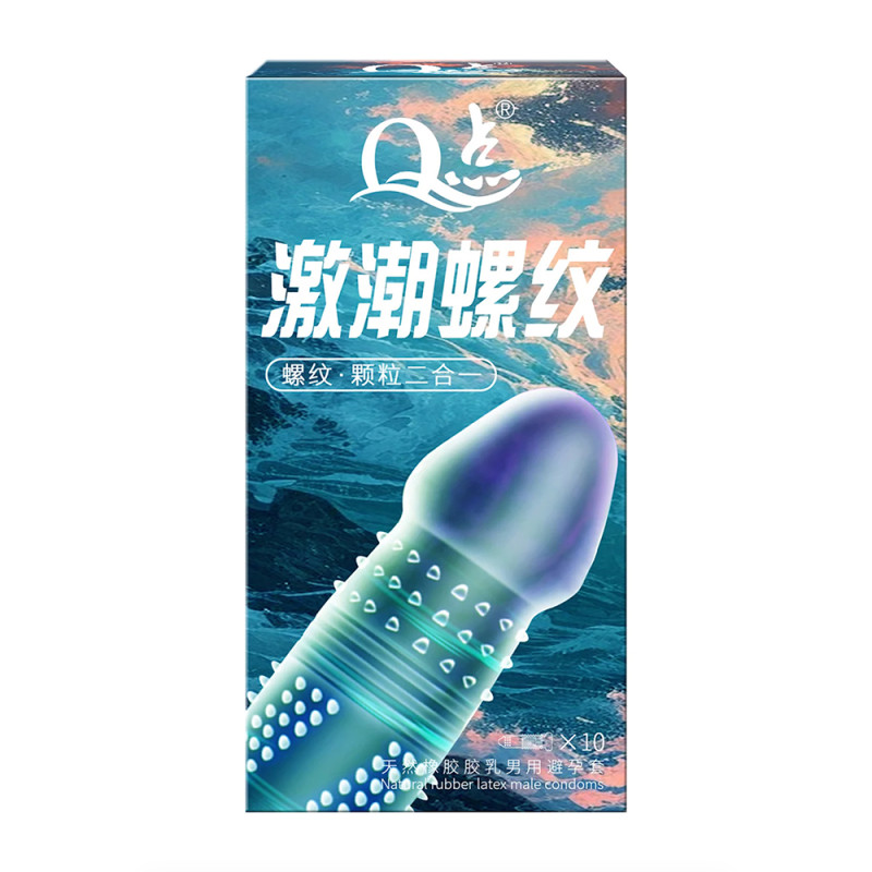 Ultra-thin ribbed condoms Q High Tide Thread with enhanced stimulation