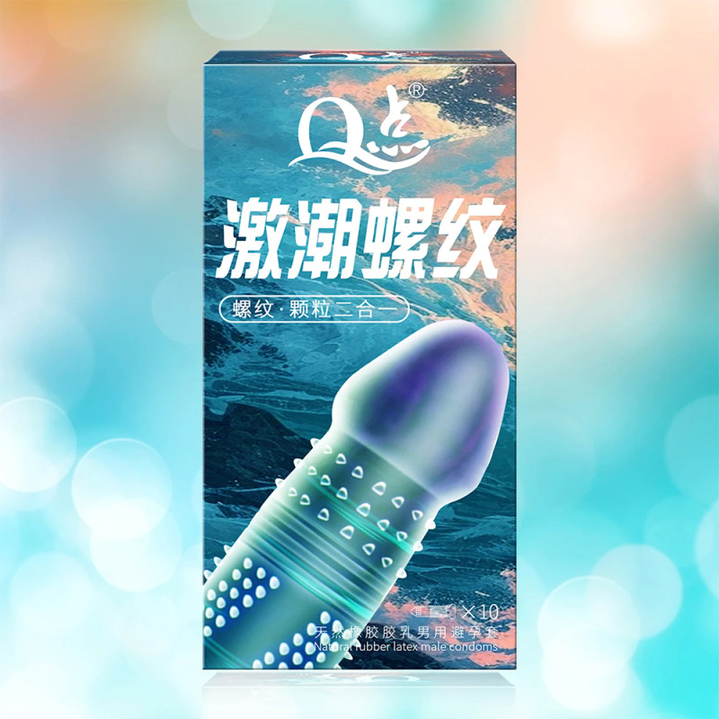 Ultra-thin ribbed condoms Q High Tide Thread with enhanced stimulation