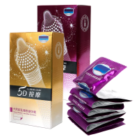 Презервативи ребристі 5D з натурального латексу 12 шт.