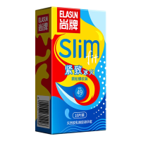Ribbed Condoms ELASUN Slim with Cooling and Warming Effects, Ultra-thin, 10 pcs.