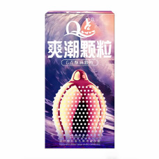 Презервативи ребристі Q Cool Tide Particles зі стимуляцією точки G, 10 шт.