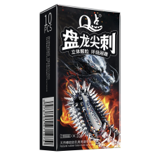 Презервативи ребристі Q Dragon Thorn з гіалуроновою кислотою 3D, 10 шт.