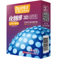Презервативи ребристі WEIMEI 3D Large Particles зі стимуляцією точки G 2 шт.