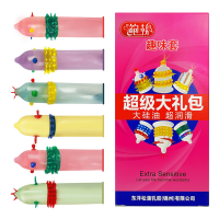 EXTRA SENSITIVE Condoms with Spikes and Bristles, 6 pcs (Pink)