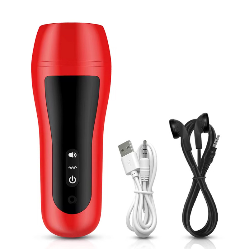 Автоматичний мастурбатор FJB50-RD з вібрацією, червоний