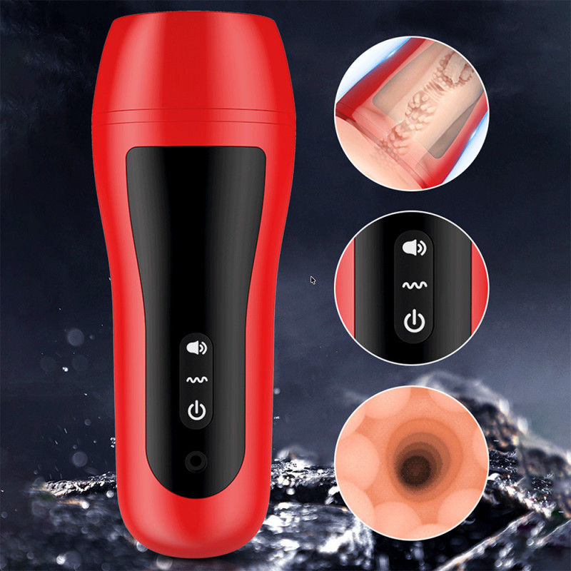 Автоматичний мастурбатор FJB50-RD з вібрацією, червоний