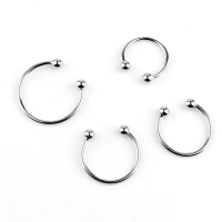 Metal Cock Ring Metal Lock, C-Shape, Silver